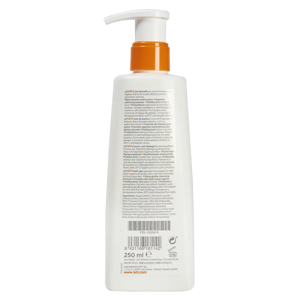 Letiat4 Gel De Baño, 250 ml