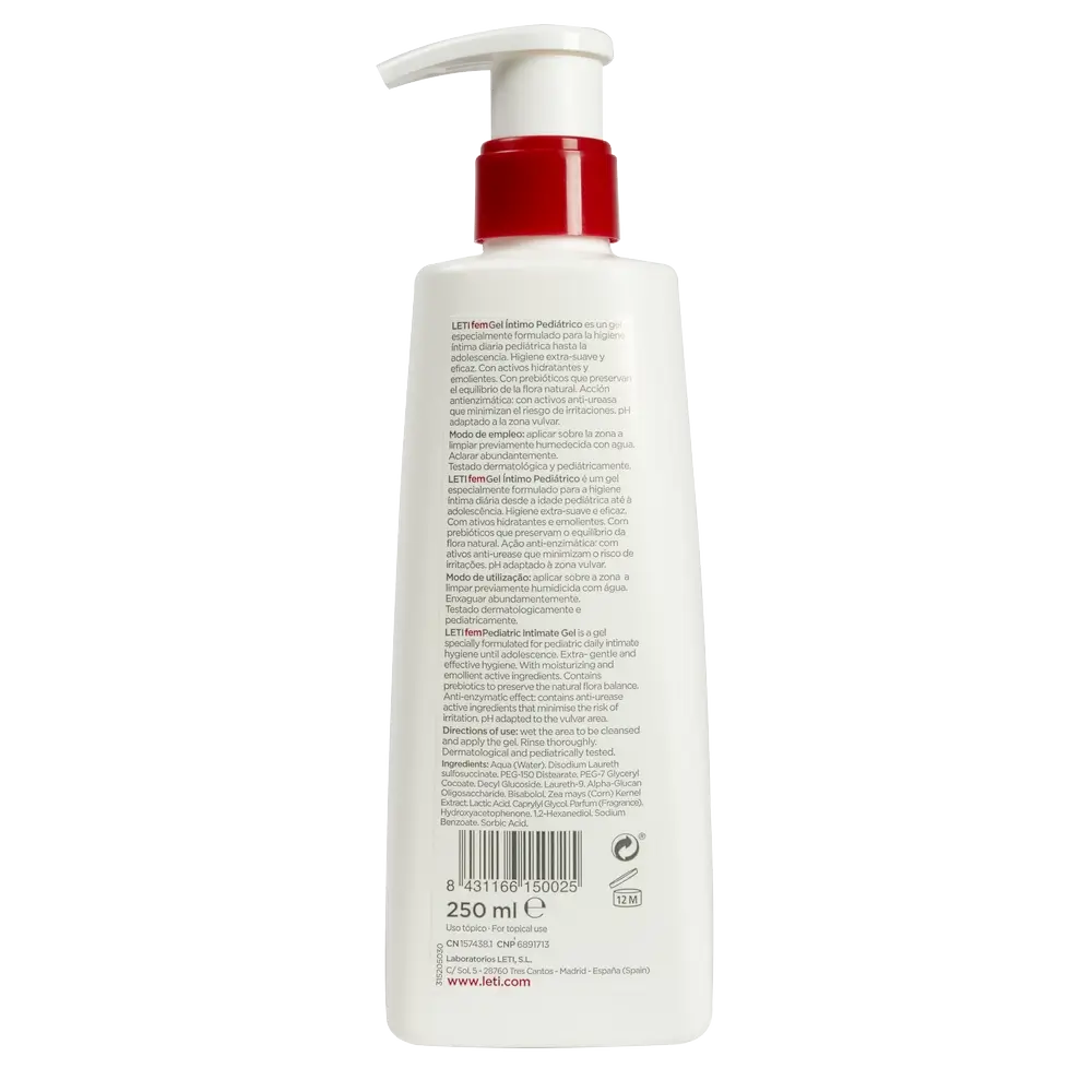 Letifem Paediatric Gel Íntimo, 250 ml