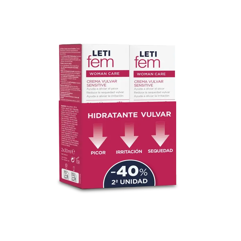 Letifem Sensitive Ltf Es Duplo Crema Sensitive 40% 2ª Unidad