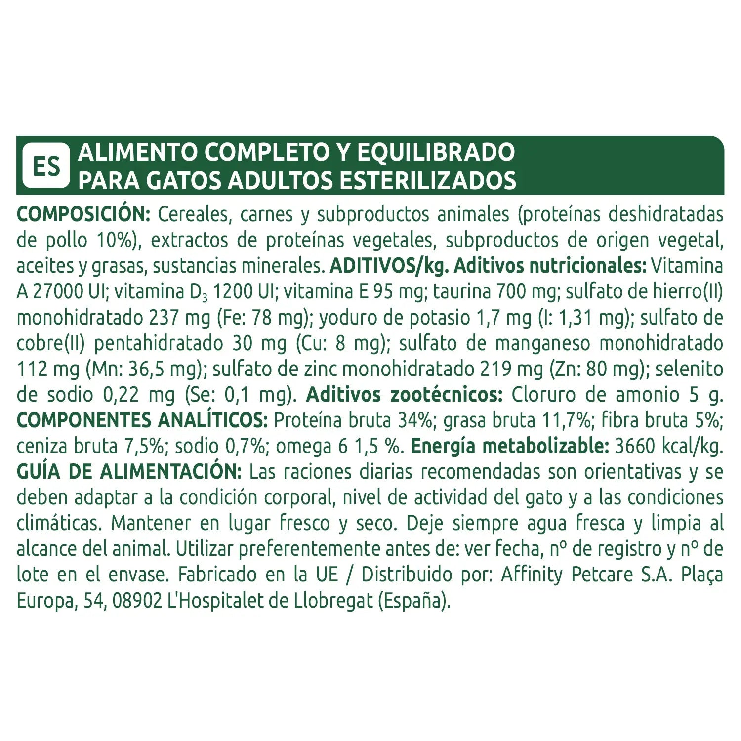 Libra Feline Adult Esterilizado 1,5Kg, pienso para gatos