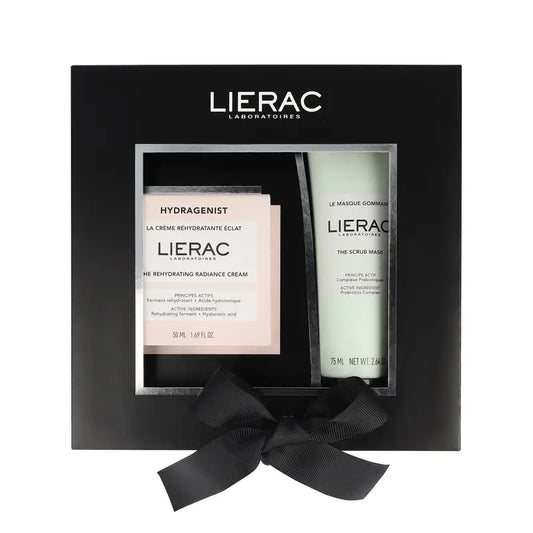 Lierac Hydragenist Cofre Crema Rehidratante Luminosidad + Mascarilla Exfoliante, 125 ml