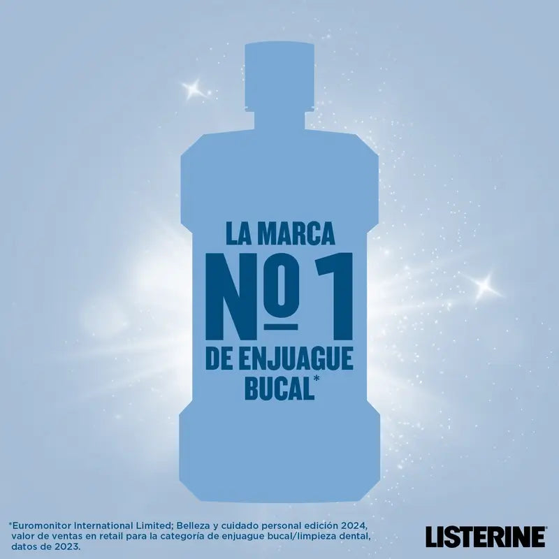 Listerine Enjuague Bucal, Advanced White Con Blanqueador, Sabor Suave Menta, Sin Alcohol Pack De 2 X 1000Ml