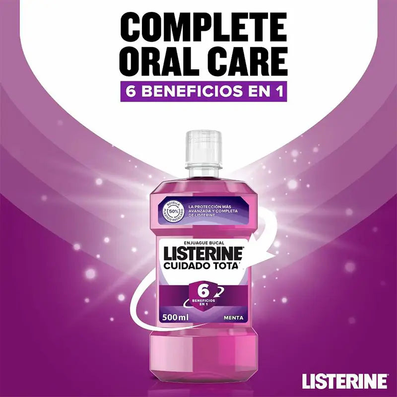 LISTERINE Enjuague Bucal Cuidado Total, 500 ml