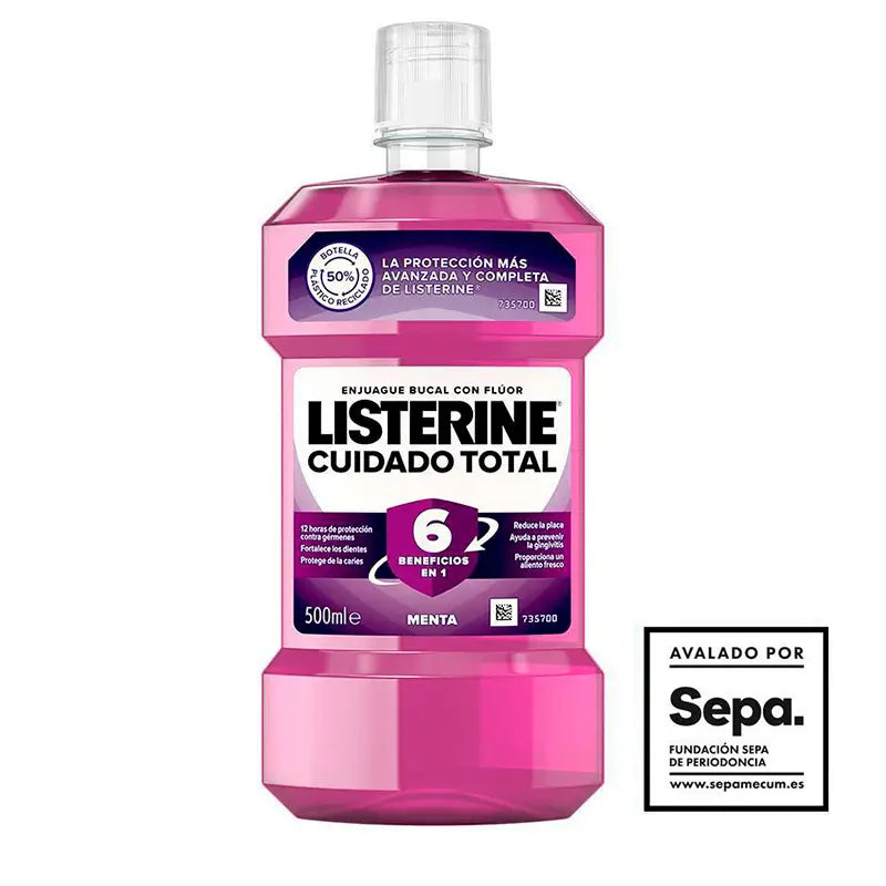 LISTERINE Enjuague Bucal Cuidado Total, 500 ml