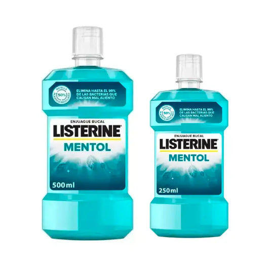 Listerine Enjuague Bucal Mentol Pack 500 ml + 250 ml