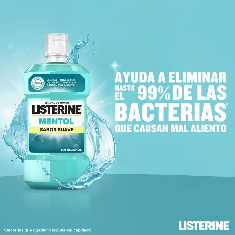 Listerine, Enjuague Bucal Mentol Sabor Suave, 250 ml