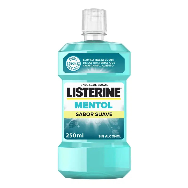 Listerine, Enjuague Bucal Mentol Sabor Suave, 250 ml