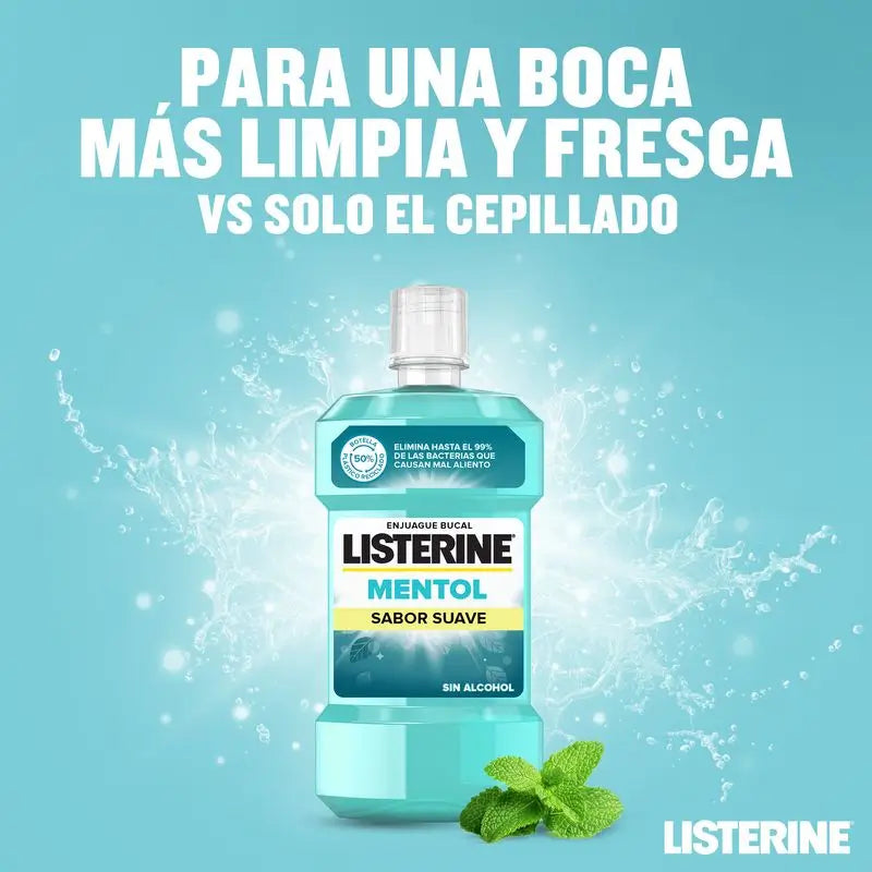 Listerine, Enjuague Bucal Mentol Sabor Suave, 250 ml