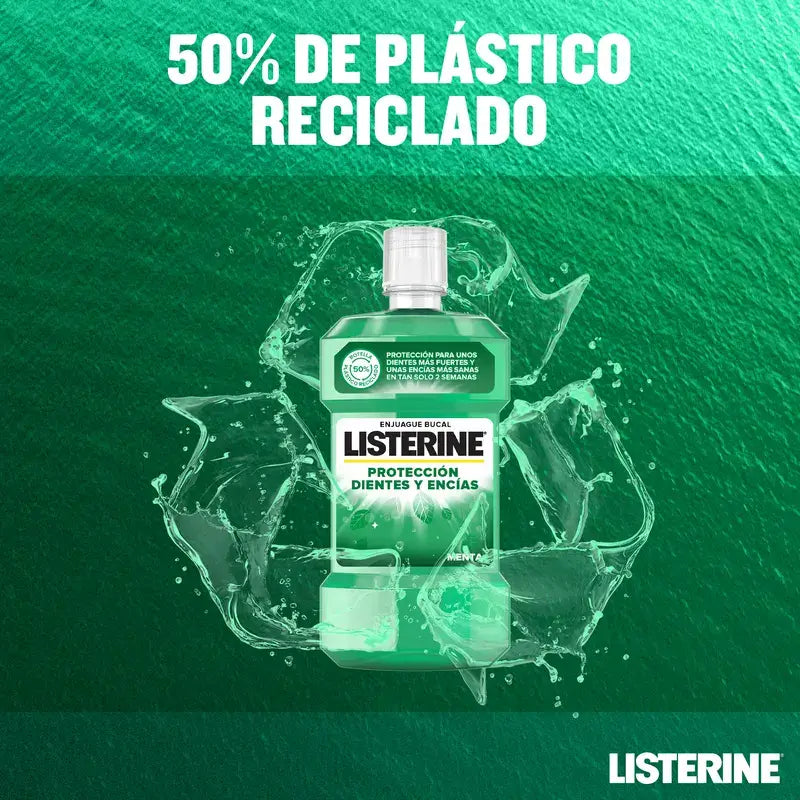 Listerine Enjuague Bucal, Protección De Dientes Y Encías Sabor Menta Fresca Fortalece Los Dientes, Pack De 2 X 1000Ml.