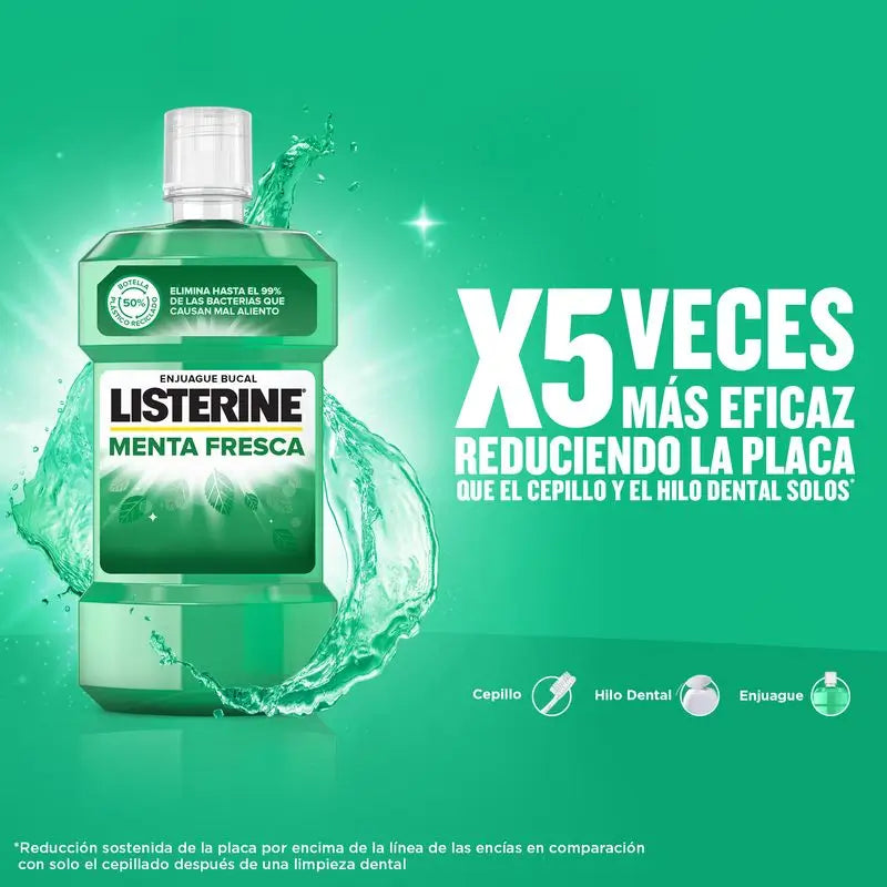 Listerine Enjuague Bucal Menta Fresca, 500 ml