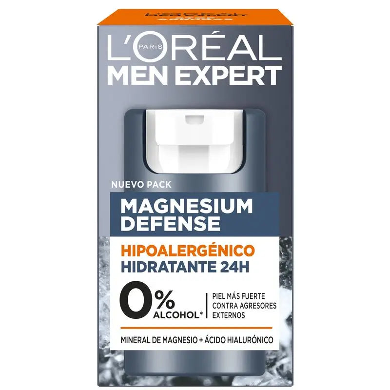 L'Oréal Paris Men Expert Crema Hidratante Hipoalergénica: Mineral De Magnesio Y Ácido Hialurónico