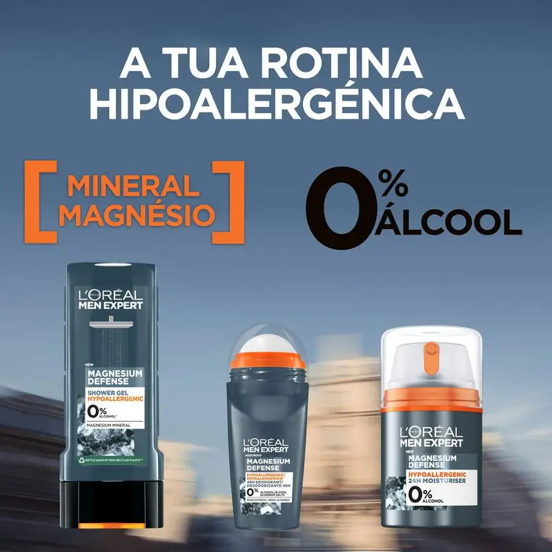 L'Oréal Paris Men Expert Crema Hidratante Hipoalergénica: Mineral De Magnesio Y Ácido Hialurónico