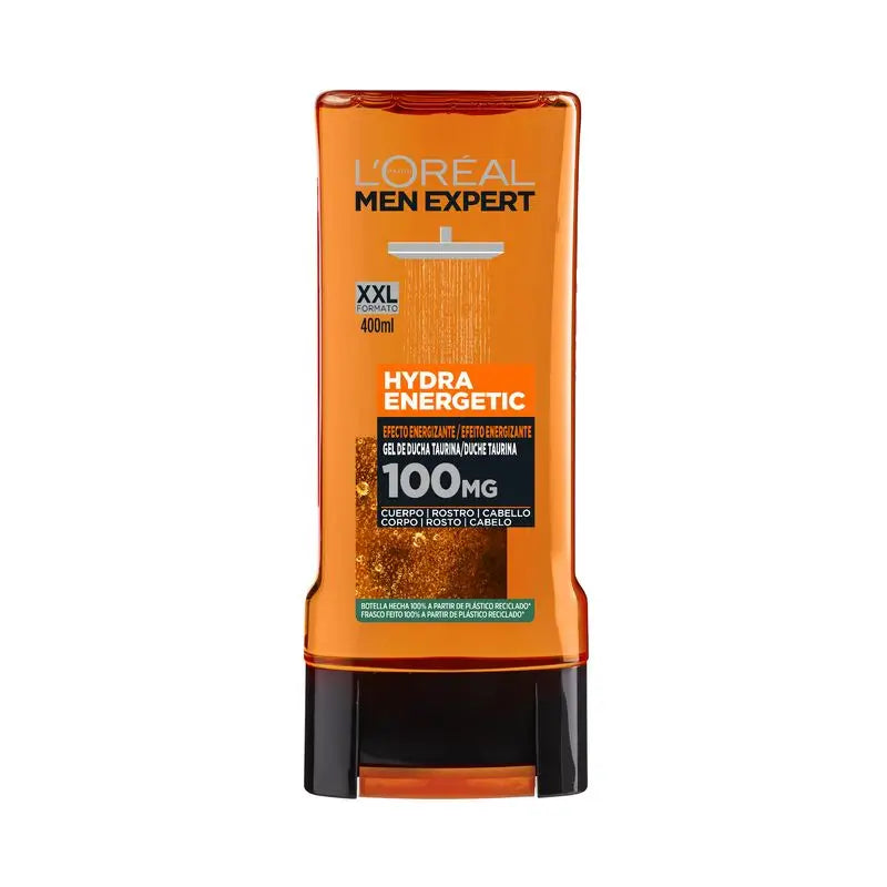 L'Oréal Paris Men Expert Gel De Ducha Hydra Energetic: Limpieza Y Frescura Para Cuerpo, Cara Y Cabello, 300Ml