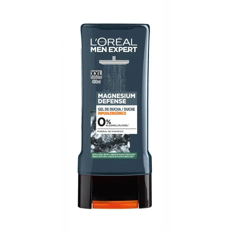 L'Oréal Paris Men Expert Gel De Ducha Magnesium Defense: Mineral De Magnesio, Cuidado Delicado Para Piel Sensible