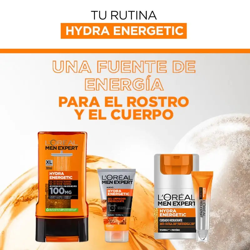 L'Oréal Paris Men Expert Hydra Energetic Crema Hidratante Anti-Fatiga 24H Para Hombres Con Vitamina C Y Proteínas - 50 Ml