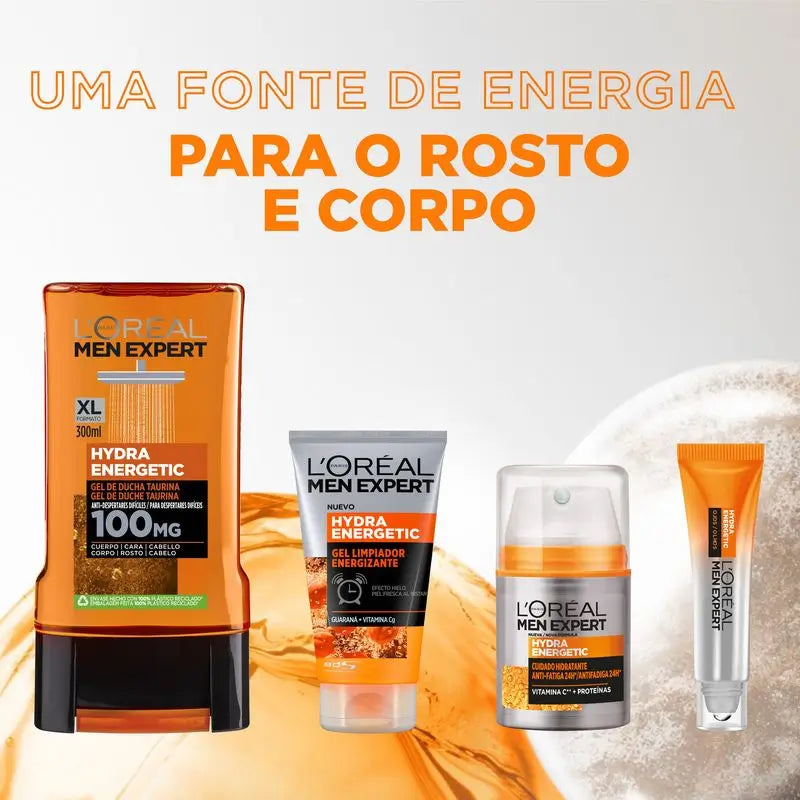 L'Oréal Paris Men Expert Hydra Energetic Crema Hidratante Anti-Fatiga 24H Para Hombres Con Vitamina C Y Proteínas - 50 Ml