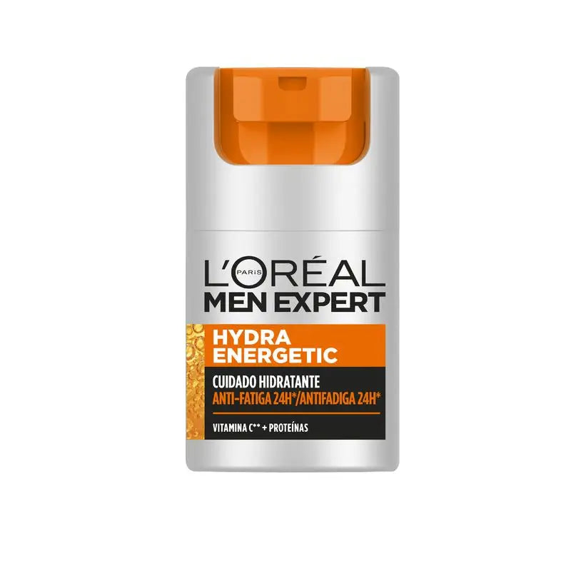 L'Oréal Paris Men Expert Hydra Energetic Crema Hidratante Anti-Fatiga 24H Para Hombres Con Vitamina C Y Proteínas - 50 Ml