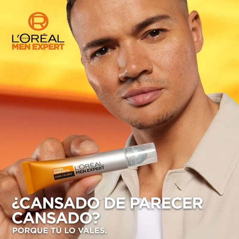 L'Oréal Paris Men Expert Hydra Energetic Roll-On Ojos Efecto Hielo Anti-Bolsas Y Anti-Ojeras Para Hombres - 10 Ml