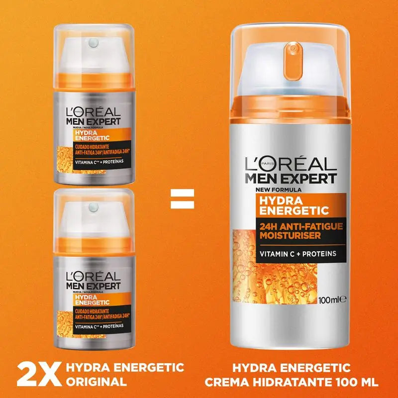 L'Oréal Paris Men Expert Hydra Energetic Xl Crema: Hidratante Anti-Fatiga Para Hombres, Energizante, 50Ml