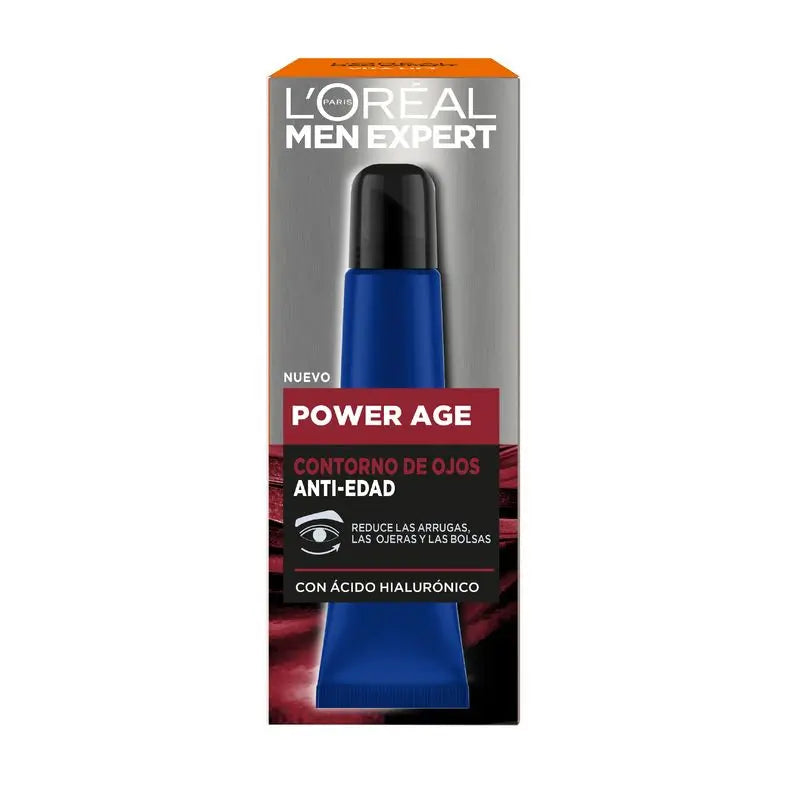 L'Oréal Paris Men Expert Power Age Contorno De Ojos Anti-Edad Con Ácido Hialurónico [Nuevo Pack De Vitalift]