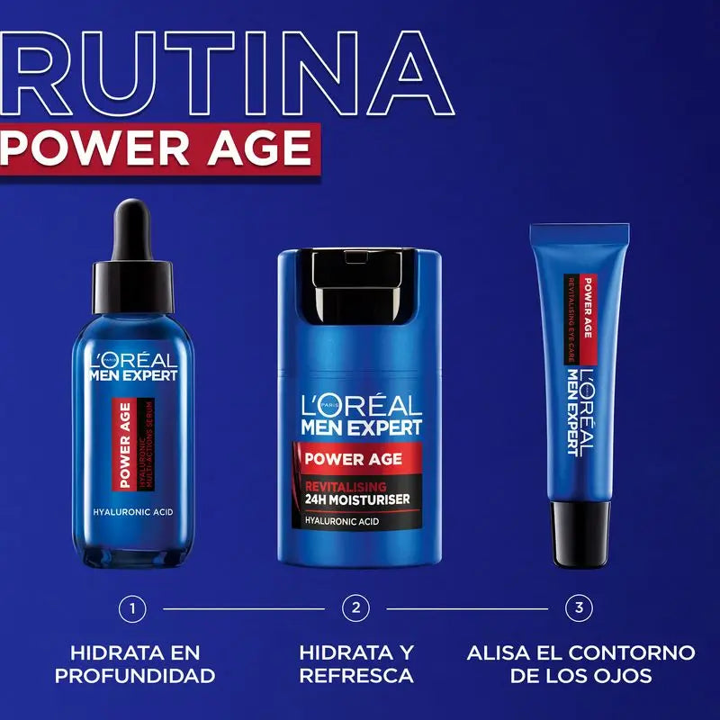 L'Oréal Paris Men Expert Power Age Contorno De Ojos Anti-Edad Con Ácido Hialurónico [Nuevo Pack De Vitalift]