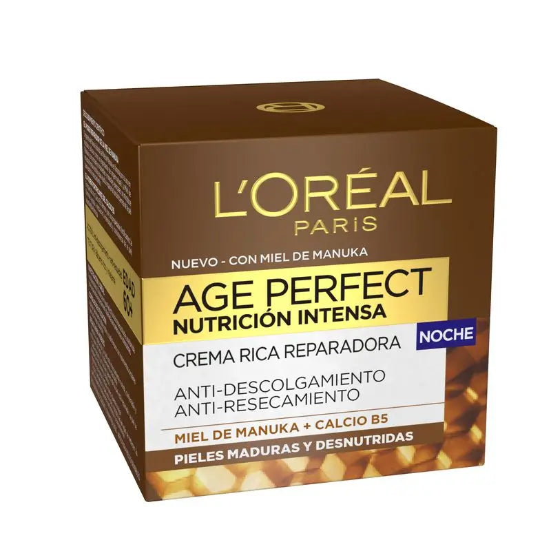 L'Oréal Paris Age Perfect Nutrición Intensa Crema Rica Reparadora Noche Pieles Maduras Y Desnutridas 50Ml