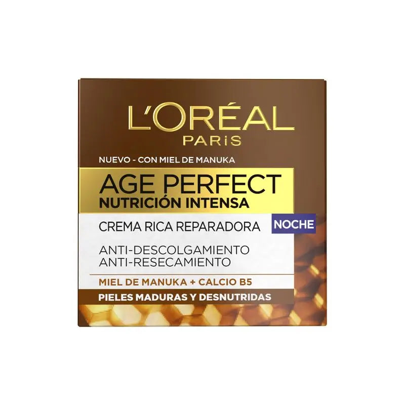 L'Oréal Paris Age Perfect Nutrición Intensa Crema Rica Reparadora Noche Pieles Maduras Y Desnutridas 50Ml