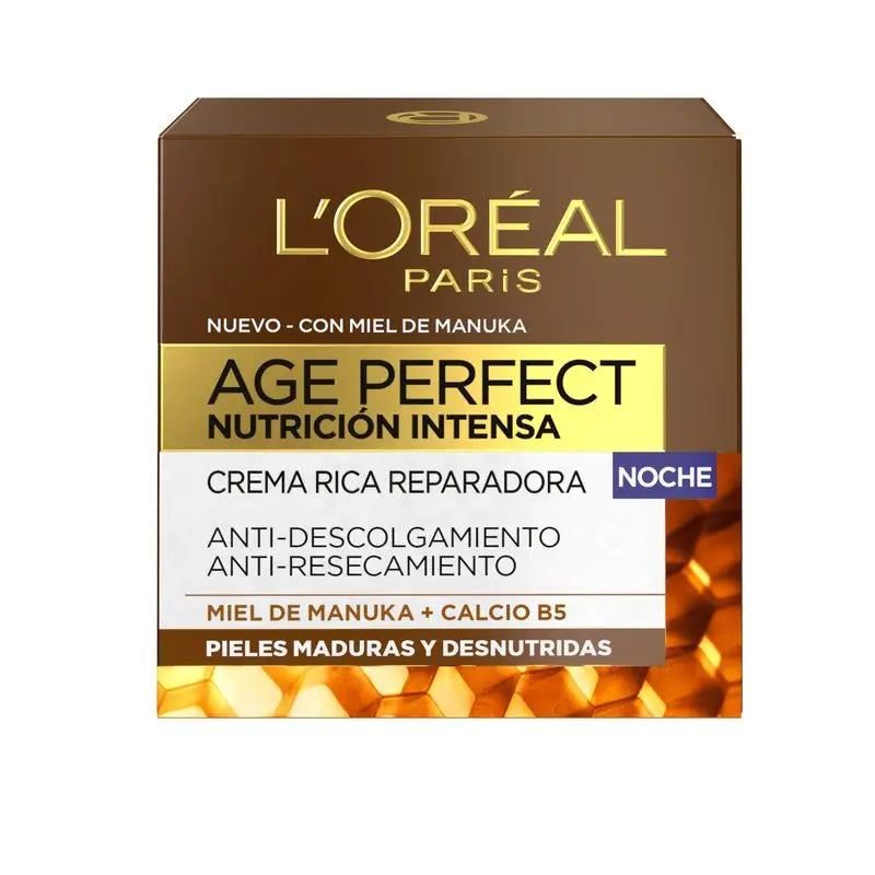 L'Oréal Paris Age Perfect Nutrición Intensa Crema Rica Reparadora Noche Pieles Maduras Y Desnutridas 50Ml