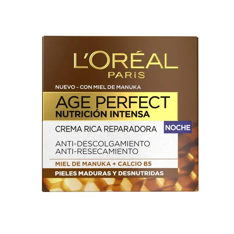 L'Oréal Paris Age Perfect Nutrición Intensa Crema Rica Reparadora Noche Pieles Maduras Y Desnutridas 50Ml