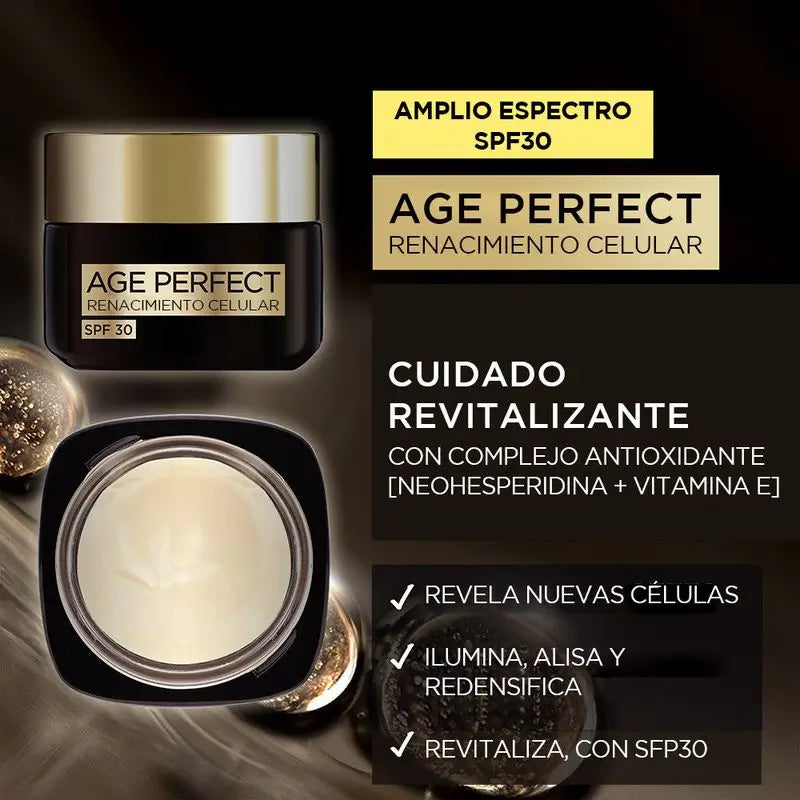 L'Oréal Paris Age Perfect Renacimiento Celular Crema Regeneradora Spf30 Con Complejo Antioxidante