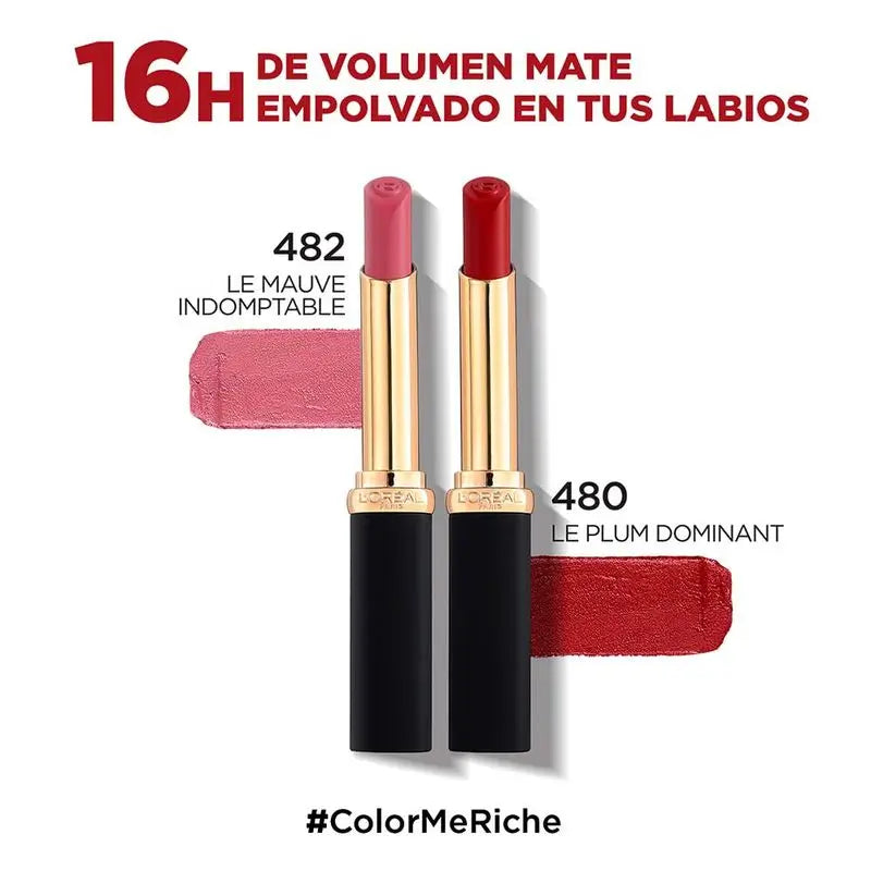 L'Oréal Paris Barra De Labios Color Riche Intense Volume Mate Tono 480 Plum Dominant