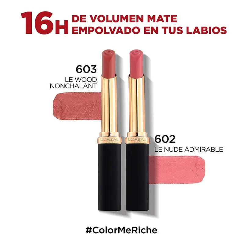 L'Oréal Paris Barra De Labios Color Riche Intense Volume Mate Tono 602 Nude Admirable