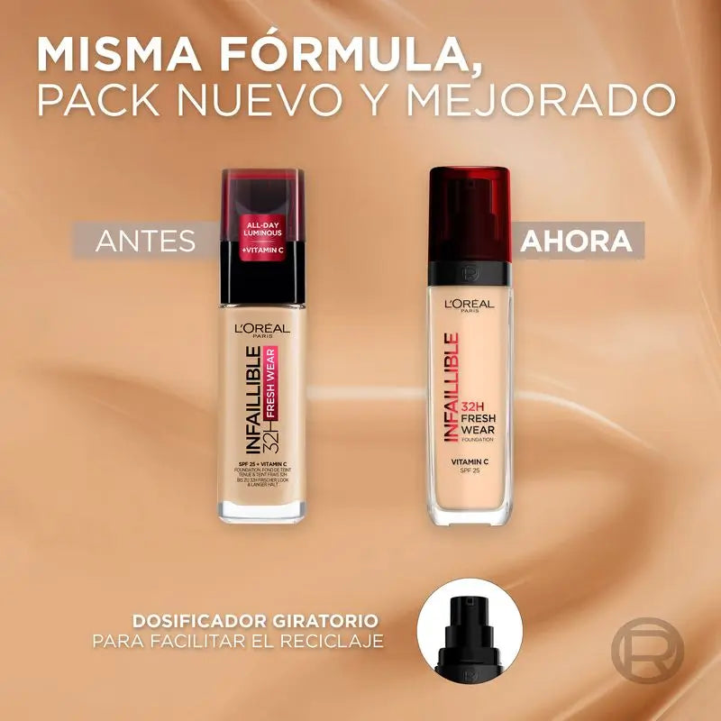 L'Oréal Paris Base De Maquillaje Infaillible 32H Freshwear 30Ml Tono 100