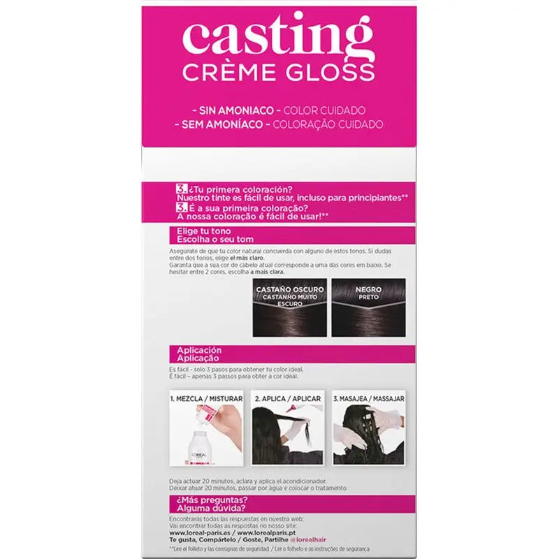 L'Oréal Paris Casting Creme Gloss Baño De Color 200 Negro Ébano