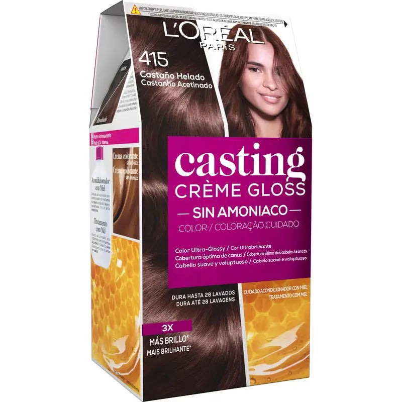 L'Oréal Paris Casting Creme Gloss Baño De Color 415 Castaño Helado