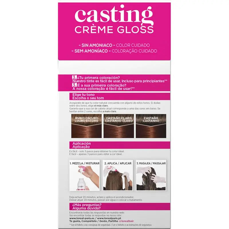 L'Oréal Paris Casting Creme Gloss Baño De Color 535 Chocolate