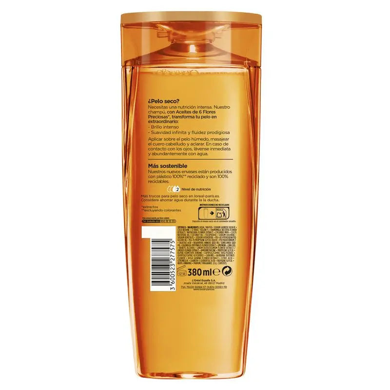 L'Oréal Paris Elvive Aceite Extraordinario Champú Nutritivo Para Pelo Seco 380 Ml