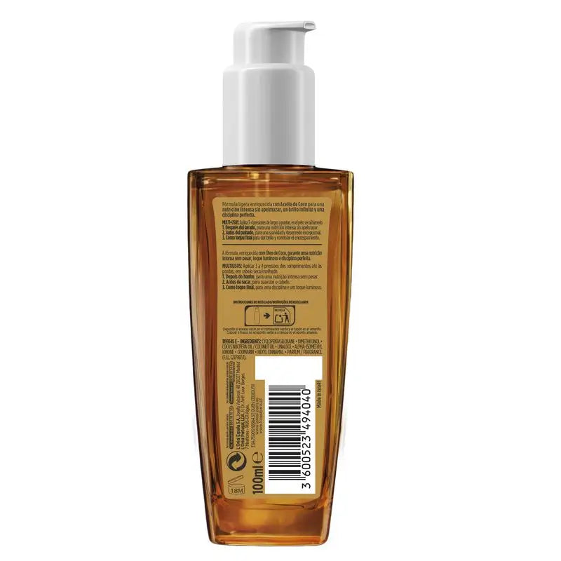 L'Oréal Paris Elvive Aceite Extraordinario Coco, Tratamiento Uso Universal Para Pelo Normal A Seco 100Ml