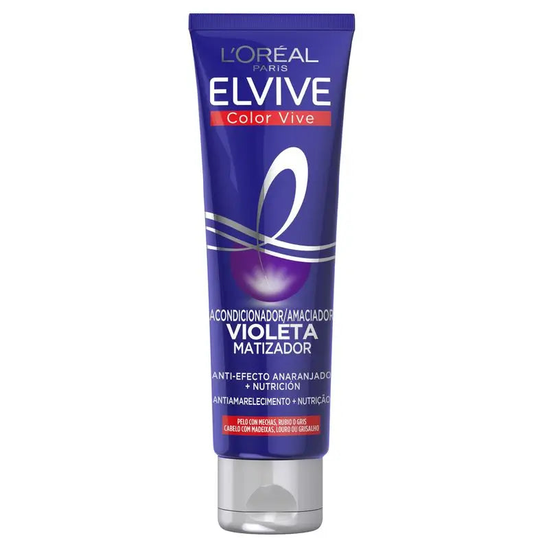 L’Oréal Paris Elvive Color Vive Acondicionador Violeta Matizador Para El Pelo Con Mechas, Rubio O Gris 150Ml