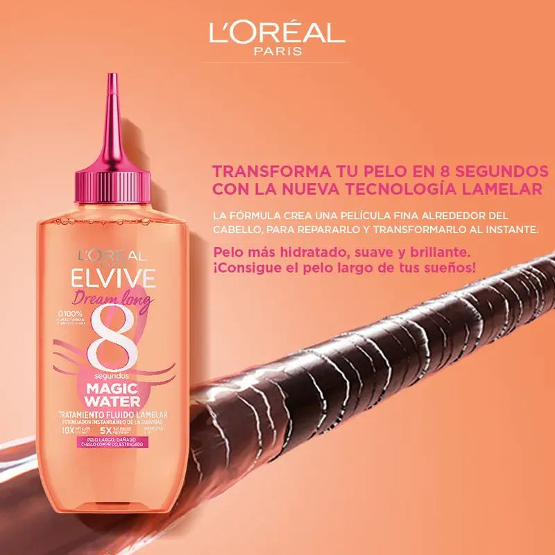 L'Oréal Paris Elvive Dream Long Magic Water: Tratamiento Capilar 8S, Tecnología Lamelar, 200Ml