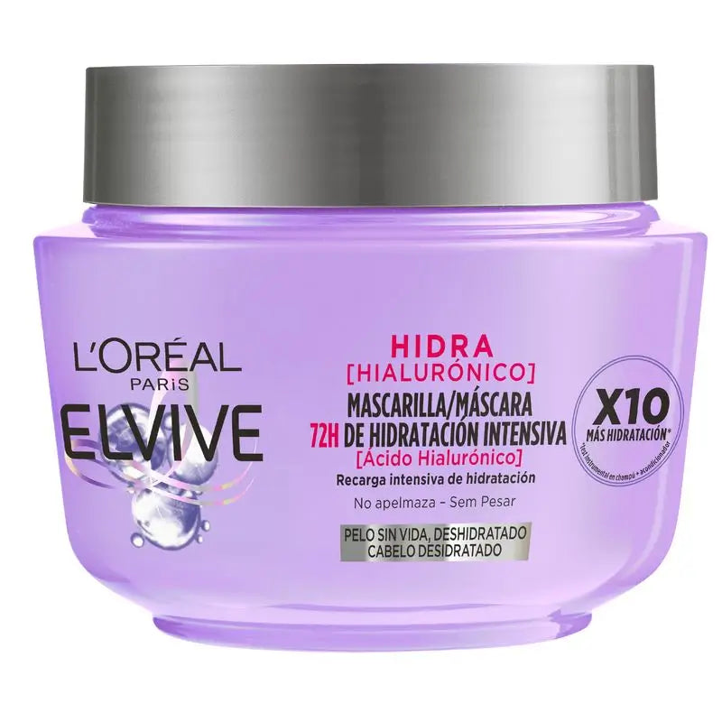 L'Oréal Paris Elvive Hidra Hialurónico Mascarilla 72H De Hidratación Intensiva 310 Ml