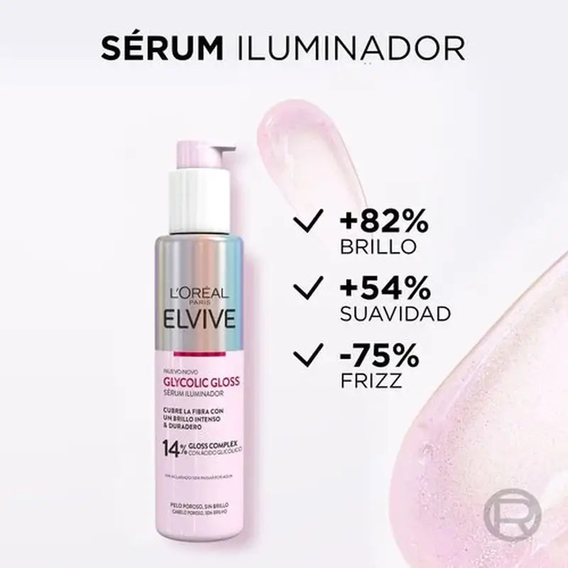 L'Oréal Paris Elvive Sérum Glycolic Gloss Con Ácido Glicólico Cabello Suave Y Brillante