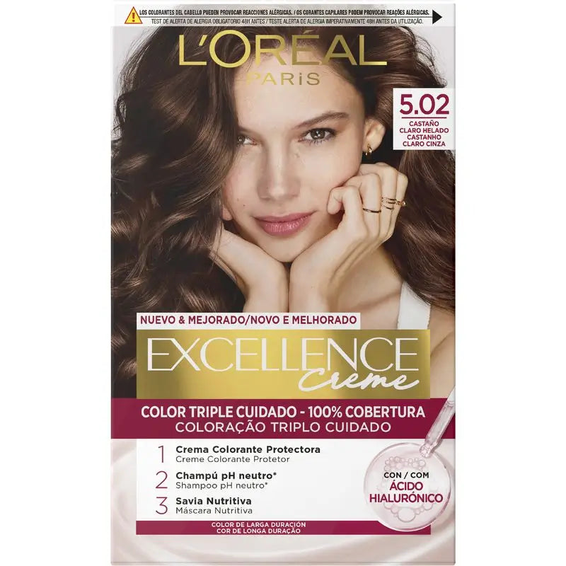 L'Oréal Paris Excellence Creme Tinte Permanente - Tono 5.02 Castaño Claro Helado