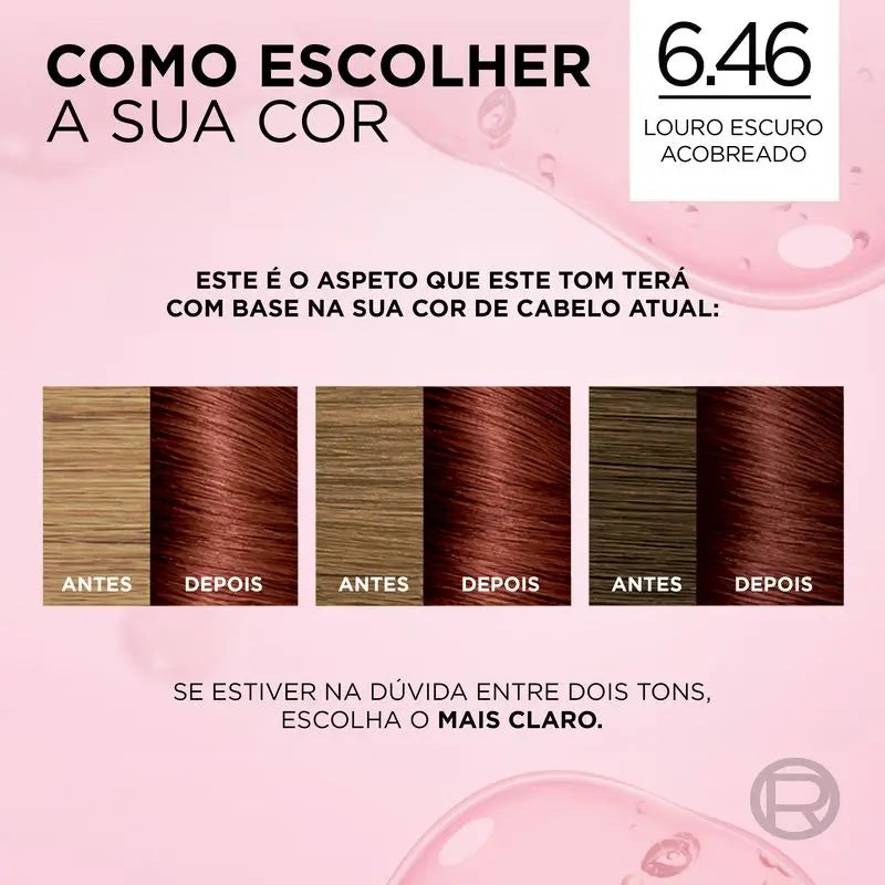 L'Oréal Paris Excellence Creme Tinte Permanente - Tono 6.46 Rubio Oscuro Cobrizo Caoba