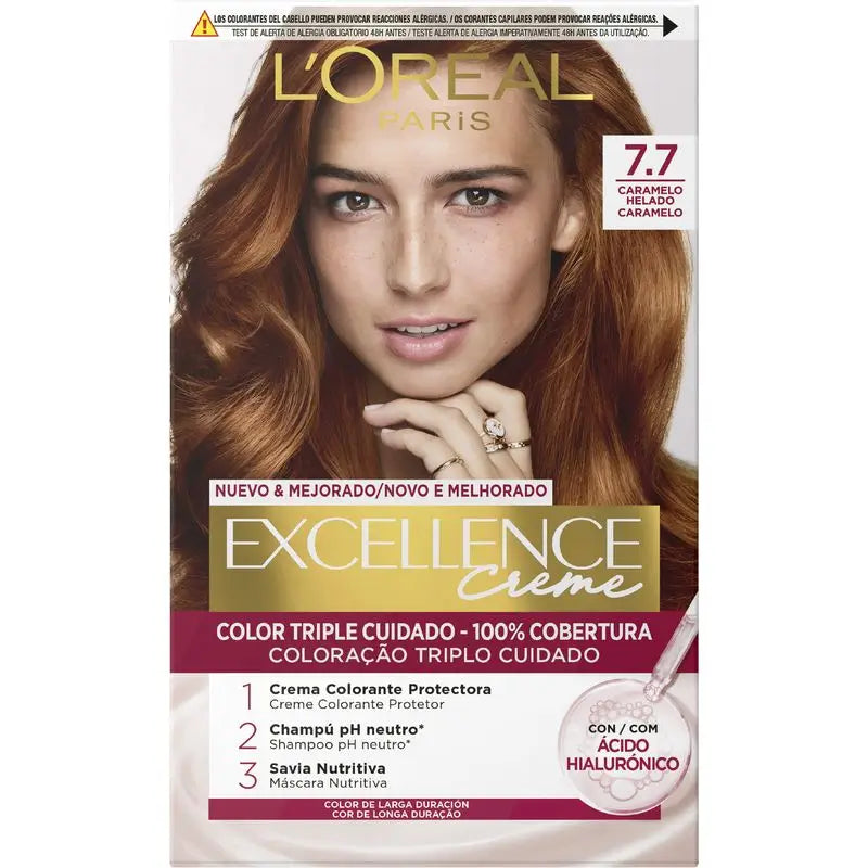 L'Oréal Paris Excellence Creme Tinte Permanente - Tono 7.7 Caramelo Helado