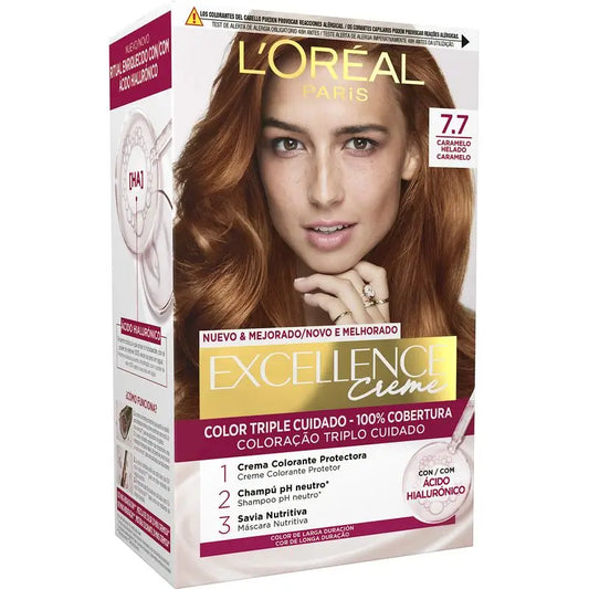 L'Oréal Paris Excellence Creme Tinte Permanente - Tono 7.7 Caramelo Helado