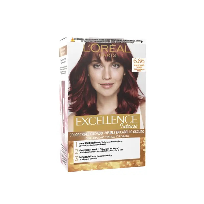 L'Oréal Paris Excellence Intense Tinte Permanente - Tono 6.66 Rojo Escarlata