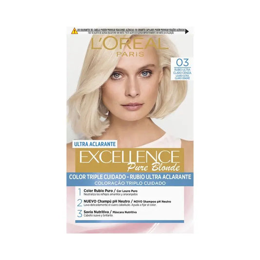 L'Oréal Paris Excellence Pure Blonde Ultra-Aclarante - Tono 03 Rubio Ultra Claro Ceniza