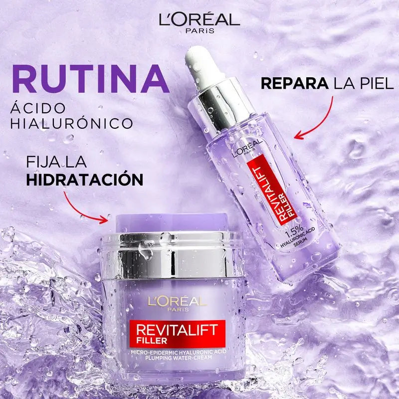 L'Oréal Paris Gel Crema Rellenador Revitalift Filler: Ácido Hialurónico Y 3 Ceramidas, Hidratación Intensa