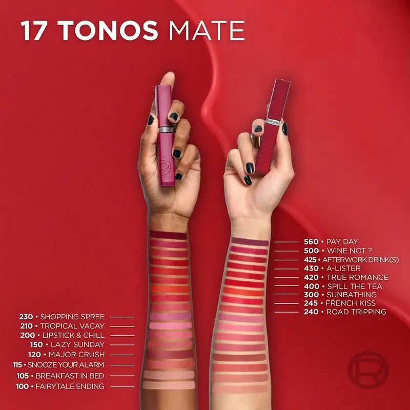 L'Oréal Paris Infaillible Le Matte Resistance Acabado Mate 16H*. Tono 100 Fairytale Ending